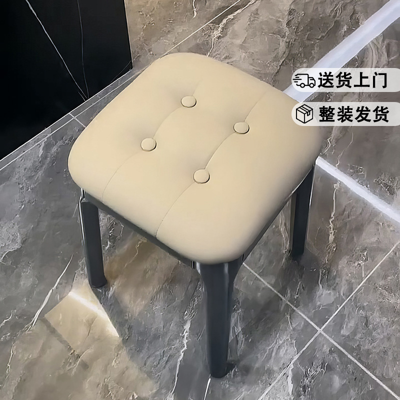 Wholesale Solid Wood Stools for Home Use, Light Luxury Dining Stools, Stackable Soft Cushion Benches, Modern Small Square Stools for Living Room Dining Tables and Chairs J&