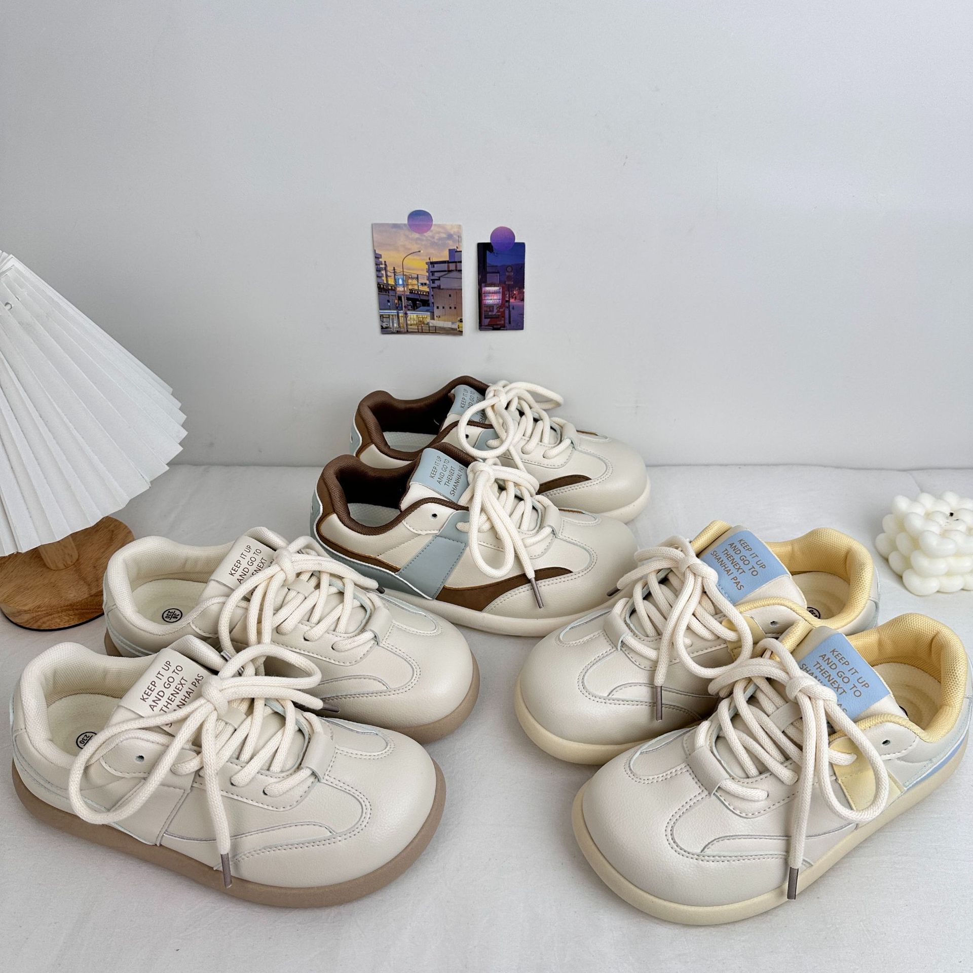 Far Wave 2025 Spring Student Forrest Gump Zapatos blancos casuales de todo fósforo para mujer Zapatos de lona deportivos coreanos