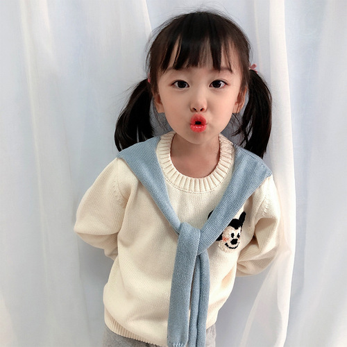 】Parent-child outfit jacket bombs the street mother-daughter outfit cartoon sister outfit college style knitted parent-child sweater mother-child