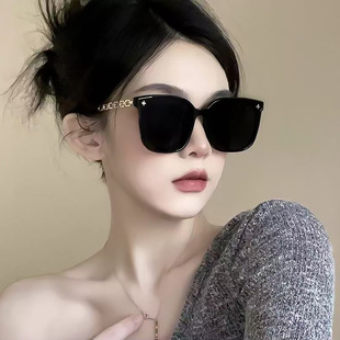 Retro sunglasses, face blush, glasses, high-quality style, internet celebrity, UF-protection, men's style