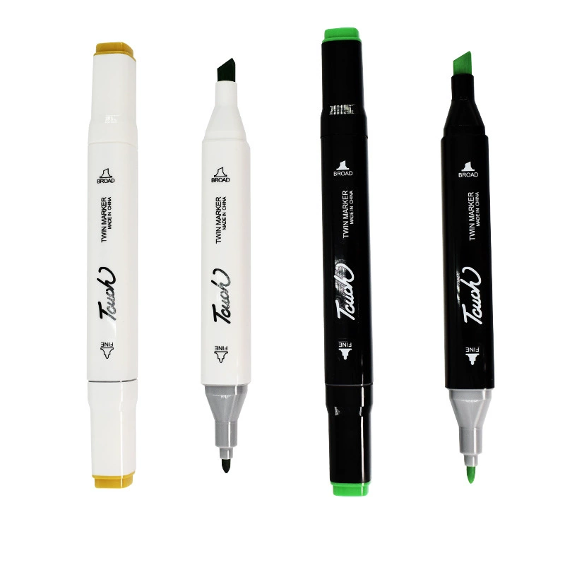 Маркер с двумя наконечниками, на масляной основе, белый, оптом, поштучно, с возможностью выбора цвета: черный, №120, телесный, поштучно.