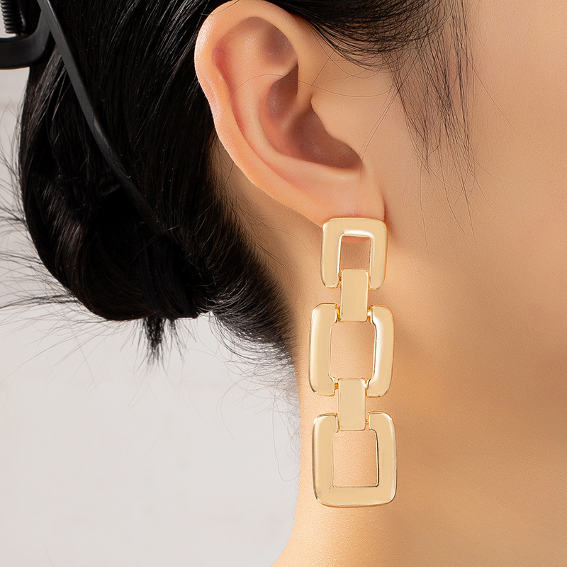 Fashion Geometric Plating Alloy Drop Earrings display picture 1