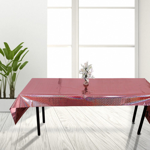 Birthday Party Tablecloth Aluminum Foil Laser Rose Gold Tablecloth Wedding Birthday Decoration Supplies Party Decoration Tablecloth