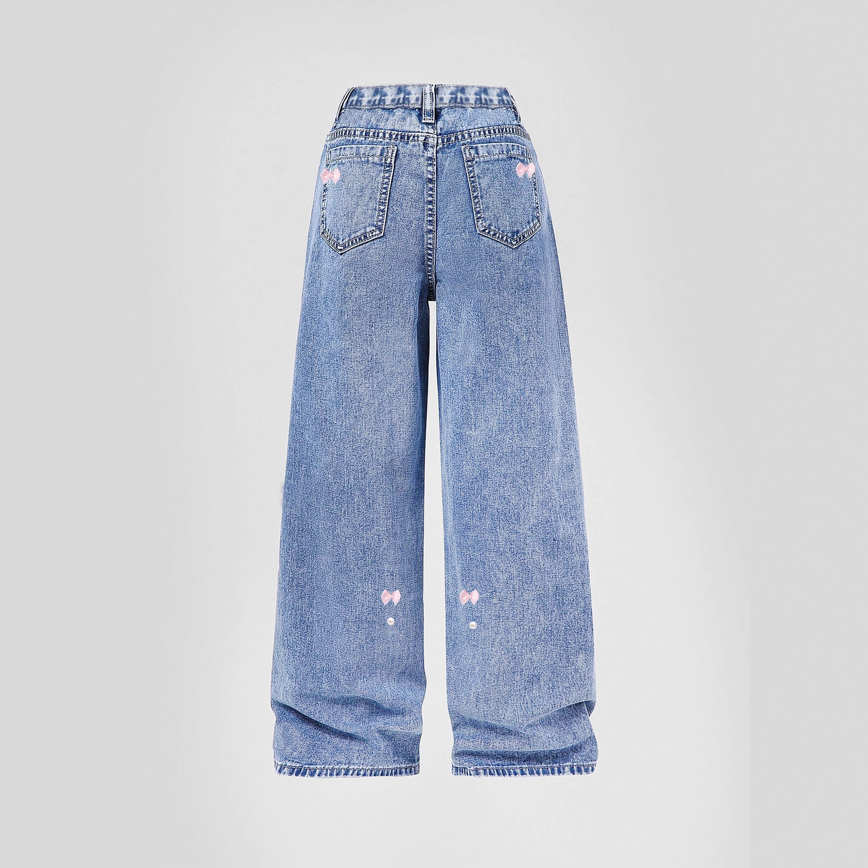 ​​Retro Washed High Waist Women's Straight Wide Leg Jeans - Loose Fit Denim Pants For Casual & Chic Style​​_ecoleips.com