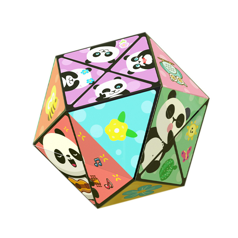Puzzle infinito para niños juguetes tridimensionales Panda Geometría plegable flip descomprimir bloques de deformación 3D