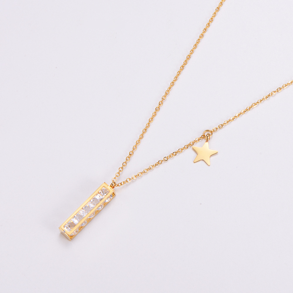 15g Weight 18K Gold Plated Plating Material Stainless Steel 18K Gold Plated Simple Style Plating Inlay Star Rhinestones