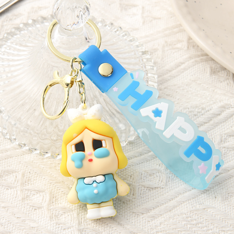 Muñeca de dibujos animados goteo llavero bolsas escolares exquisitas para hombres y mujeres colgantes para agarrar muñecas colgantes para el mercado nocturno regalos al por mayor