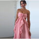 Hanging neck tube top ruffled backless dress Europe and the United States cross-border 2025 spring new socialite style dress