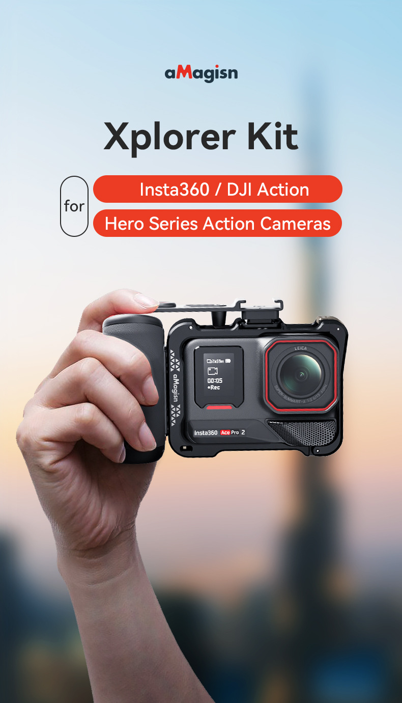 aMagisn Handle Grip Xplorer Kit For Insta360 AcePro2/DJI Action