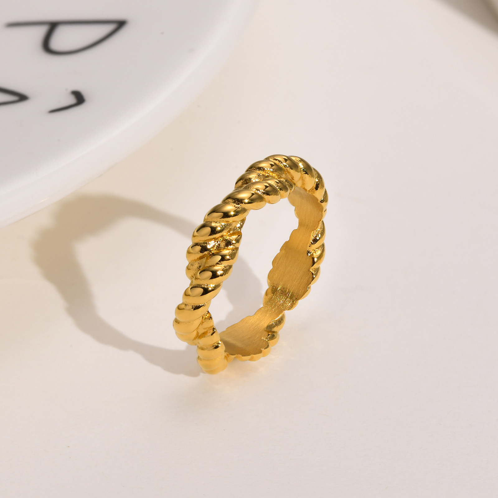 Vintage Style Geometric Titanium Steel Plating Rings