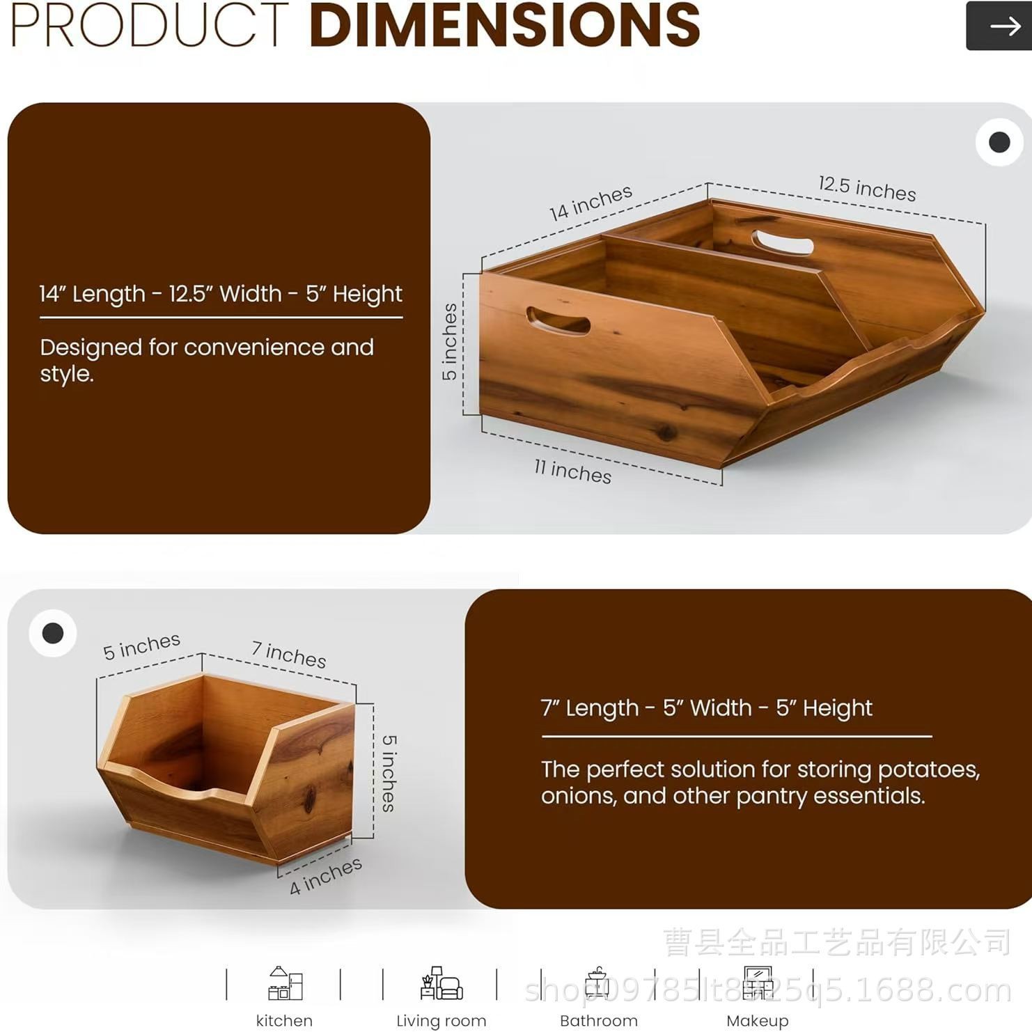 Cesta de almacenamiento de escritorio de madera, caja de almacenamiento para el hogar, canasta de almacenamiento de artículos diversos apilables, estante de clasificación de rejilla multicapa sin tapa