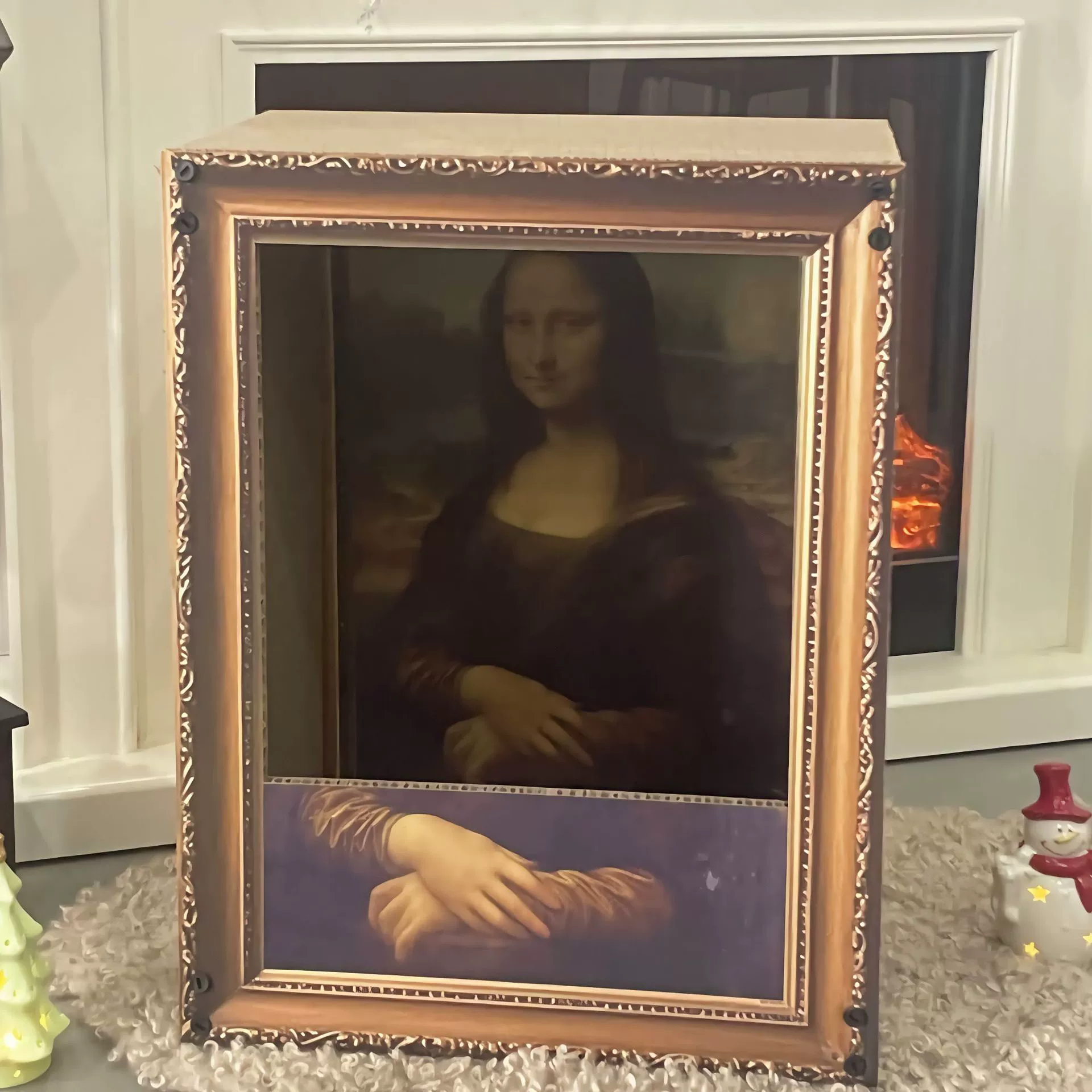 Масляная живопись кошачьей царапать ретро европейский стиль черного золота Мона Лиза масляная рамка декоративная новинка кошачий рамка