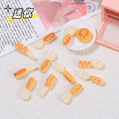 樹脂部品アニメ手作りdiyクリームゴム髪クリップ穴靴ボタンアクセサリーミニパン食器食遊び