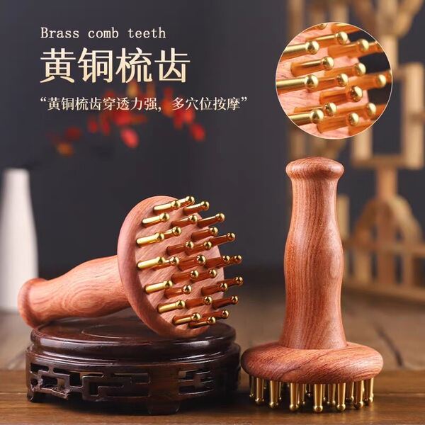 Brass meridian brush for belly rub