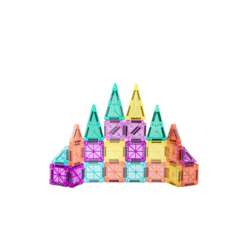 Juguetes de piezas magnéticas grandes para niños, 100 piezas de color natural, bloque de construcción magnético, bloque de construcción de puzzle magnético variable