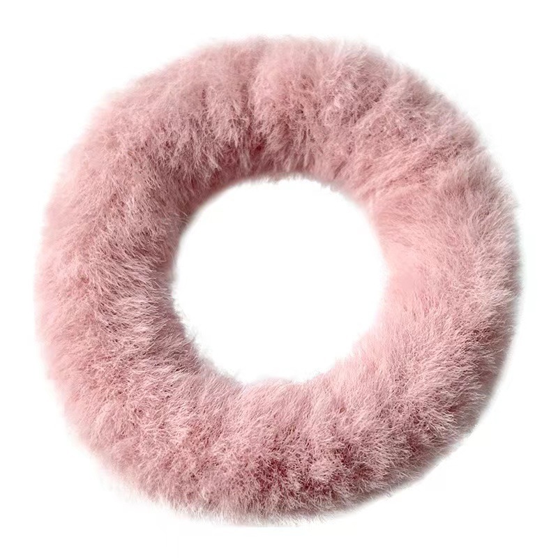 Cubierta de cuero anillo de goma cuerda de pelo peludo cuerda de pelo banda de goma banda de pelo corbata femenina cuerda de pelo tocado felpa Otoño e Invierno Intestino pequeño