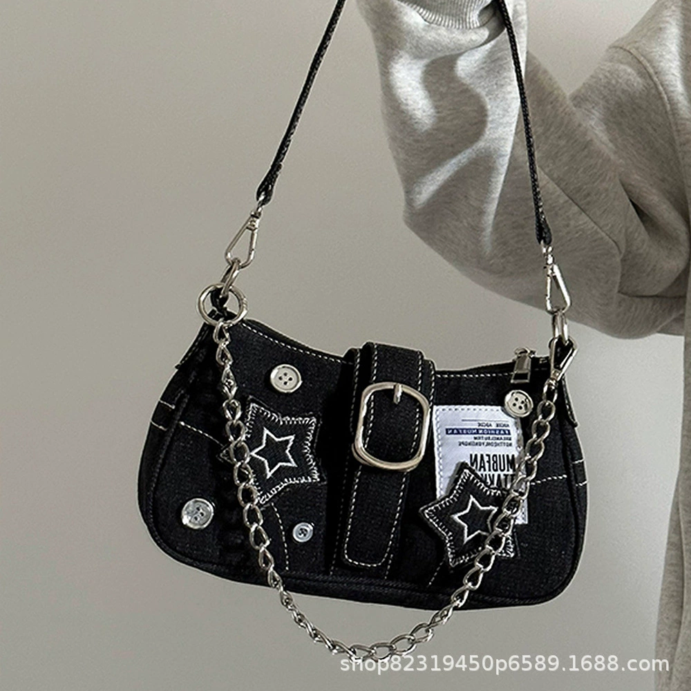 2024 новый стиль горячая девушка звезда джинсовая подмышка сумка ретро ниша американский английский плакат сумка на плечо