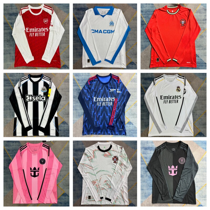 2526 Fan Edition Long-Sleeve Football Jersey Portugal Team Miami Paris Arsenal Ac Milan Germany Real Madrid