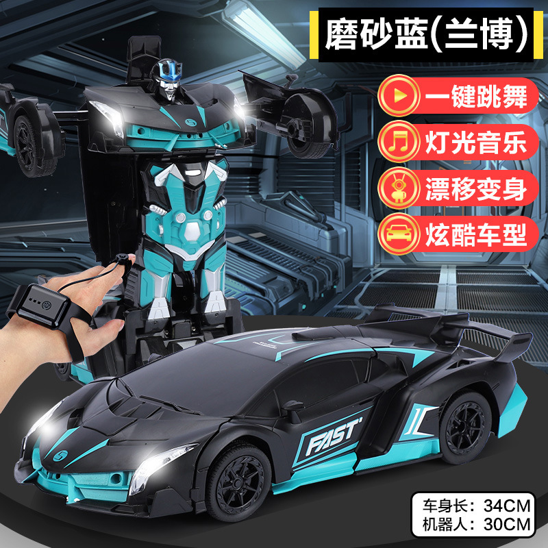 Control remoto de deformación de detección de gestos coche de carreras de cuatro ruedas recargable King Kong robot niño niño coche de juguete súper grande