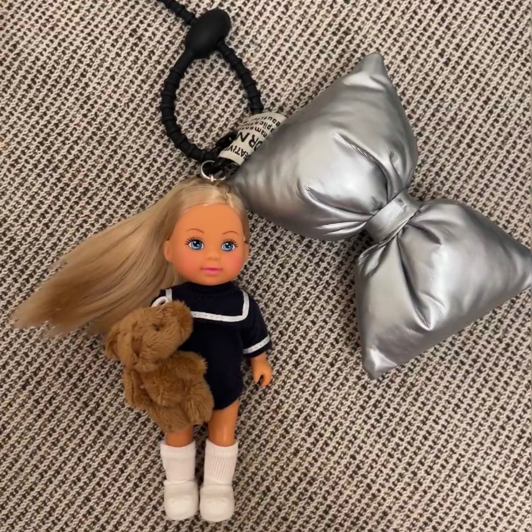 대학 스타일 곰 인형 펜던트