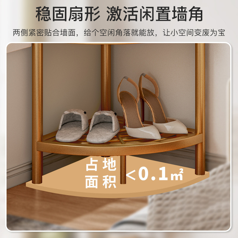 Perchero de esquina Perchero de dormitorio de piso a techo Perchero multifuncional en la puerta del hogar Sala de estar Estante de bolsa de lujo ligero