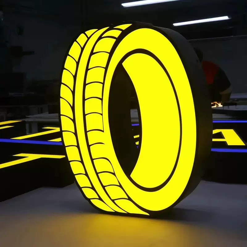 门头广告牌亚克力字树脂不锈钢门头招牌户外霓虹灯LED立体发光字