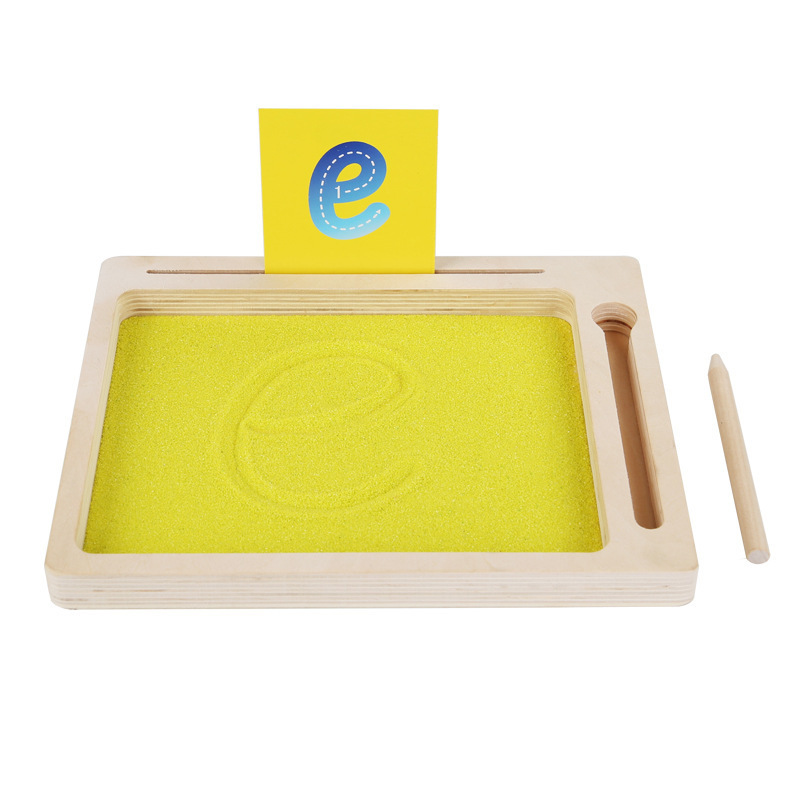 Ilustración infantil educación temprana pintura entrenamiento caja de arena juguetes educativos aprendizaje escritura práctica palabra arena mesa Montessori juguetes de enseñanza