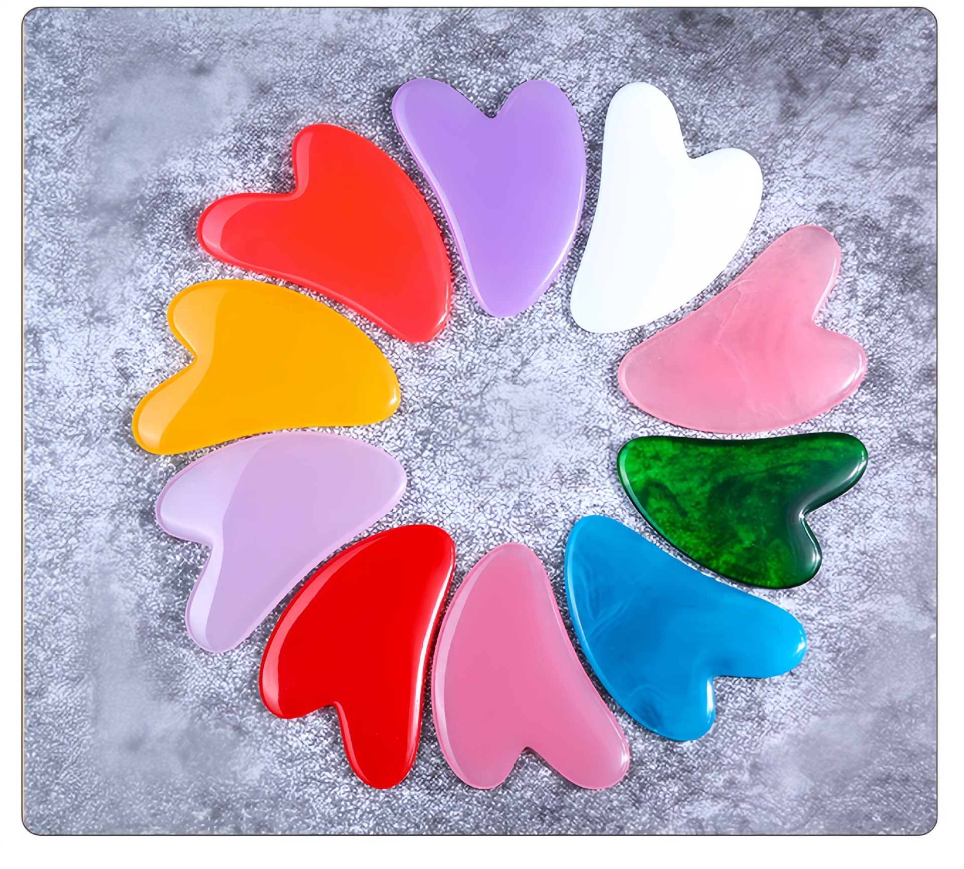 Rose Quartz Heart Gua Sha Massage Board Facial Eye Beauty Tool Body Care details