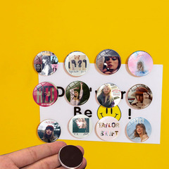 30MM Round Taylor Swift Crystal Glass Refrigerator Magnet Magnetic Sticker Home Decor Magnetic Whiteboard Magnet