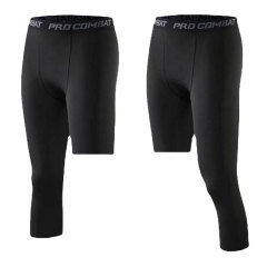 One-Leg Basketball Tight Leggings NBA Style Men's Seven-Eighth Training Fitness Leggings Breathable Sweat-Wicking Base Running Shorts