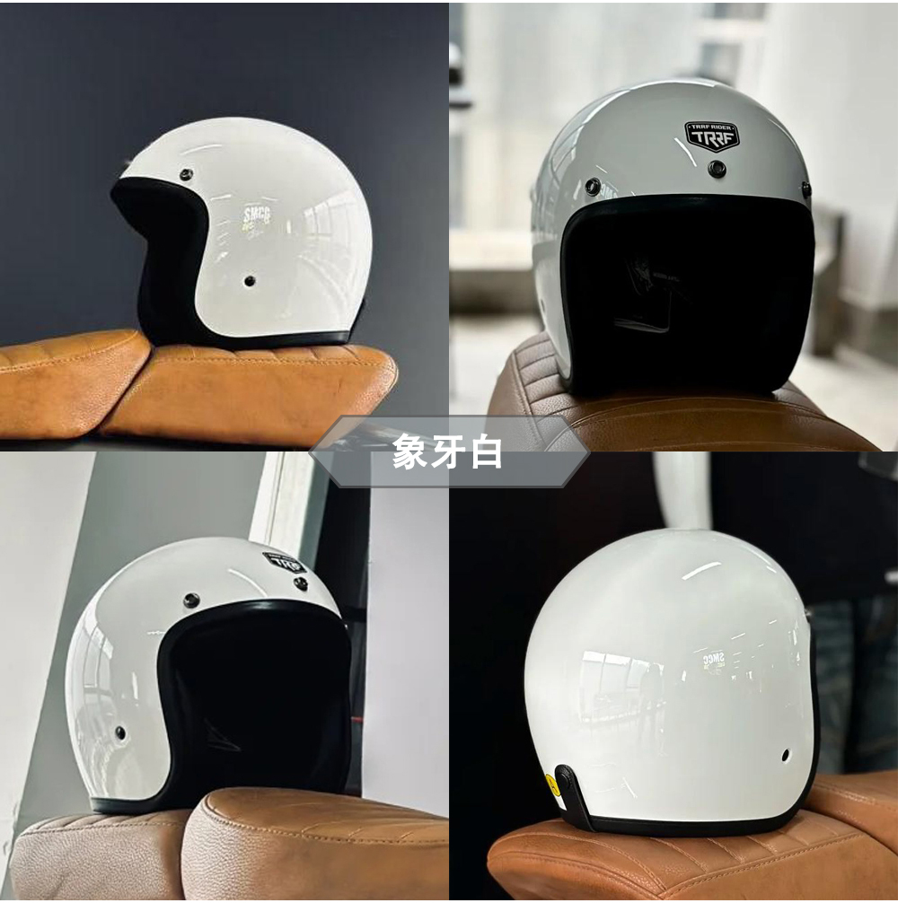 Italian TRRF Retro Half Helmet Carbon Fiber Motorcycle Helmet