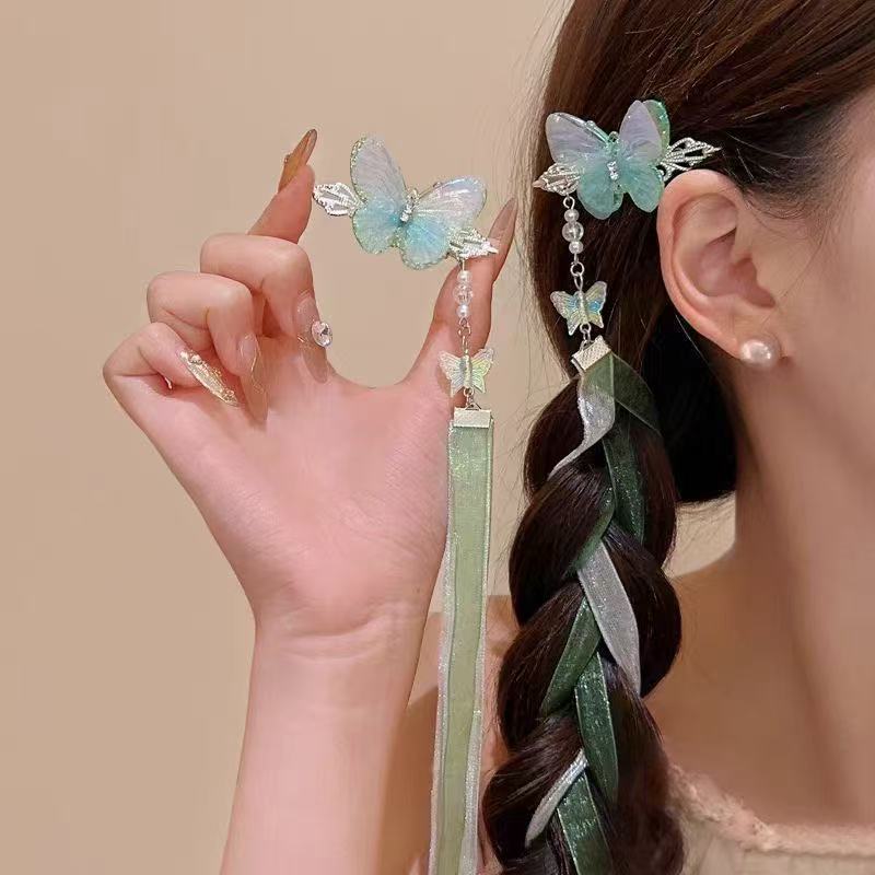 Dulce chica techo ~ Cinta dulce, lazo, cinta, horquilla, cabello trenzado, pinza de pico de pato, accesorios para el cabello, horquilla, puesto de un yuan