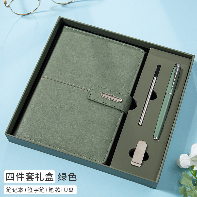 商务搭扣A5记事本金属扣笔记本礼盒装可印logo企业办公会议记录本|undefined