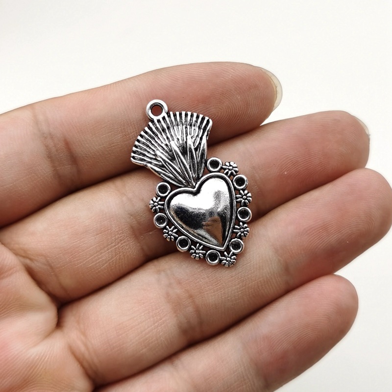 Rhinestones Inlay Material DIY Jewelry Accessories Classification 1 Piece Zinc Alloy Rhinestones Heart Shape Pendant