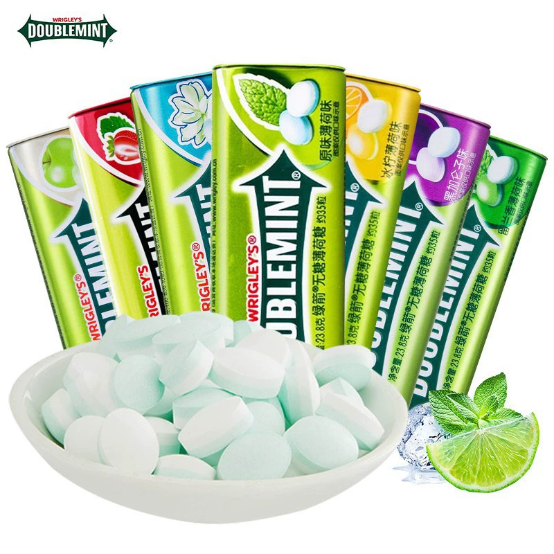 Зеленая стрела без сахара Мятный крепкий металл 35 в бутылках 23,8 г Wrigley Breath Свежая и крутая Конфета для поцелуев