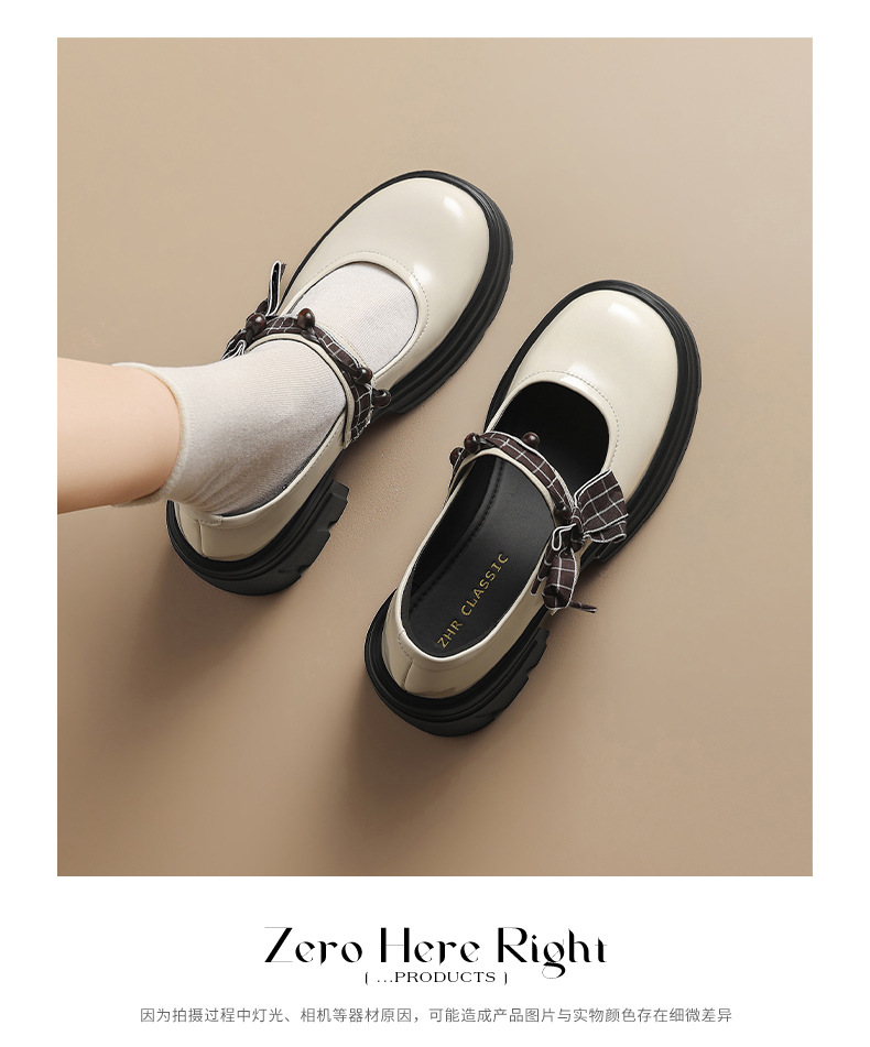 Giày Mary Jane nữ đế dày phong cách Anh Quốc, mũi nhọn, kiểu JK — AW188 màu đen chi tiết 13