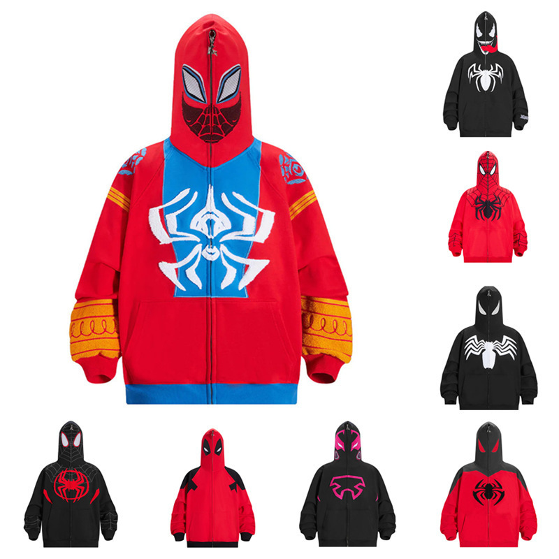 Cross-border new cross-border Spider-Man Spider-Man 3D digital printing hooded sweater European superhero cosplay