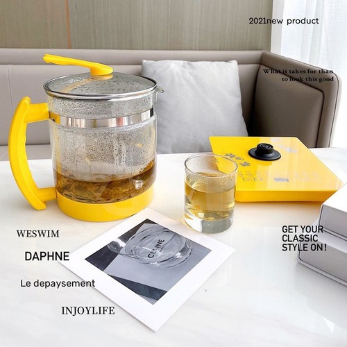 Little yellow duck integrated pot 1.8L glass health pot anti-scalding handle touch-type multi-functional flower tea pot split pot
