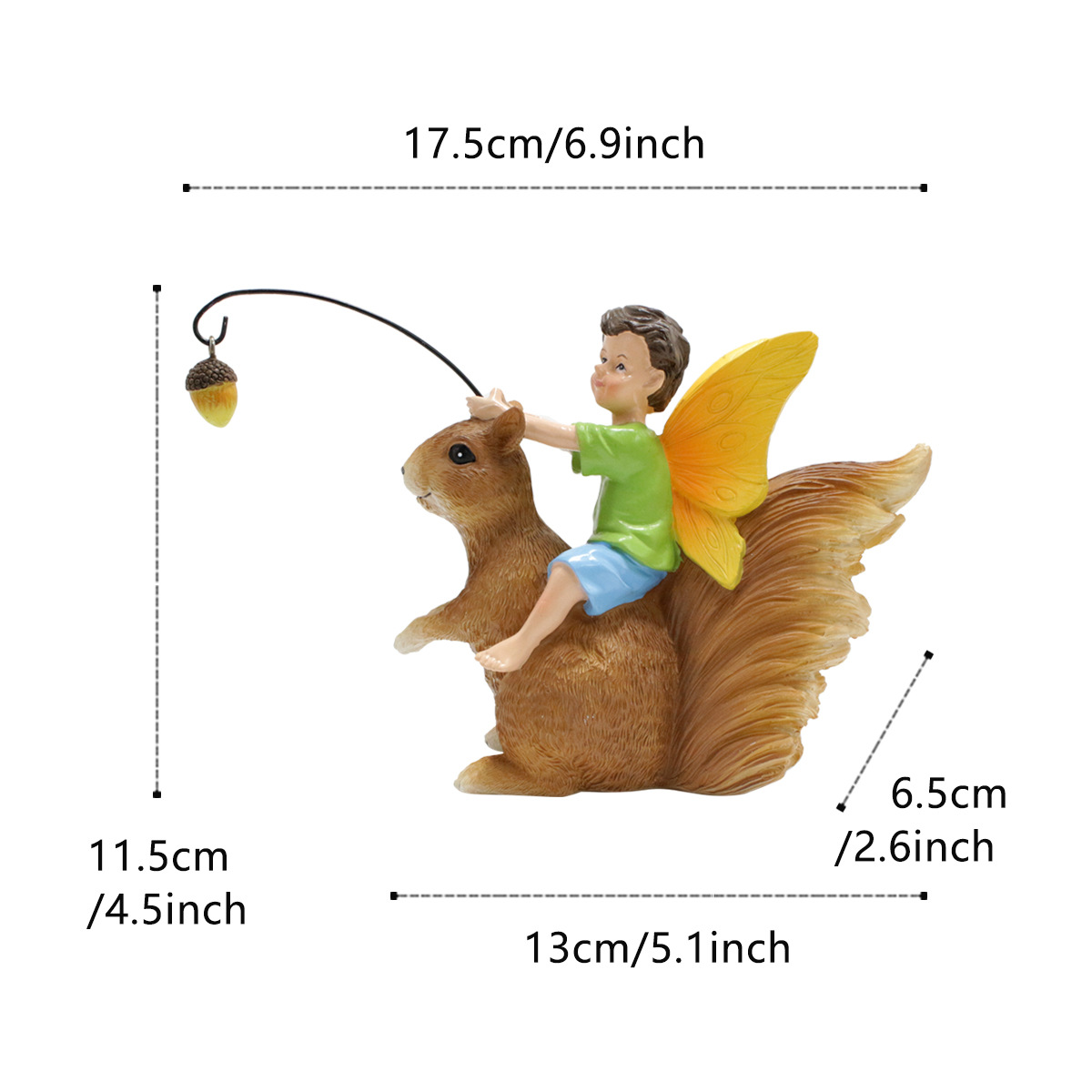  new style riding Squirrel Boy resin decoration garden home resin crafts decoration  