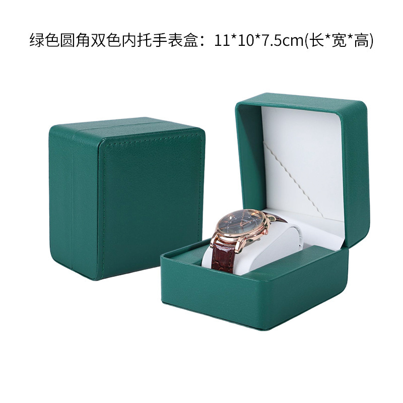 Fuente de fábrica pu caja de reloj flip reloj caja de embalaje pu cuero joyería caja de almacenamiento caja de reloj al por mayor
