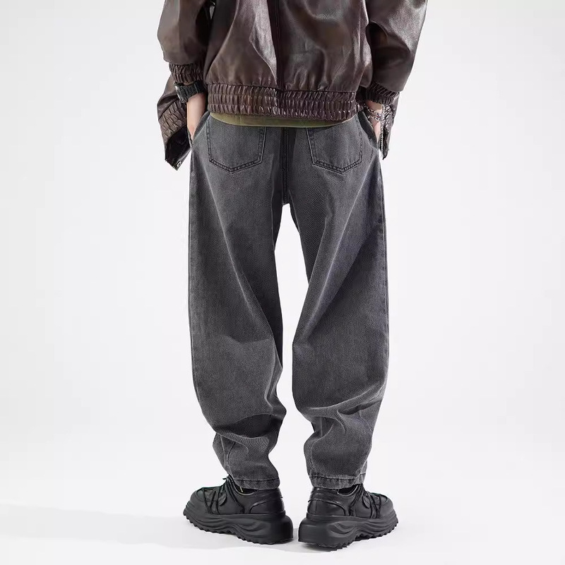 Export Popular Large Size Harem Denim Pants for Men, Loose Casual Fat Men's Wide Leg Harem Oversized Banana Pants for Spring & Fall