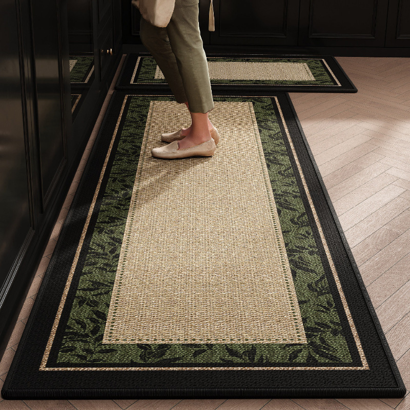 High-End Linen Woven Kitchen Floor Mat, French Retro Style, Water and Oil Absorbent, Non-Slip, Durable, Stain-Resistant, Long Strip Mat for Home Use High-End Linen Woven Kitchen Floor Mat, French Retro Style, Water and Oil Absorbent, Non-Slip, Durable, Stain-Resistant, Long Strip Mat for Home Use
