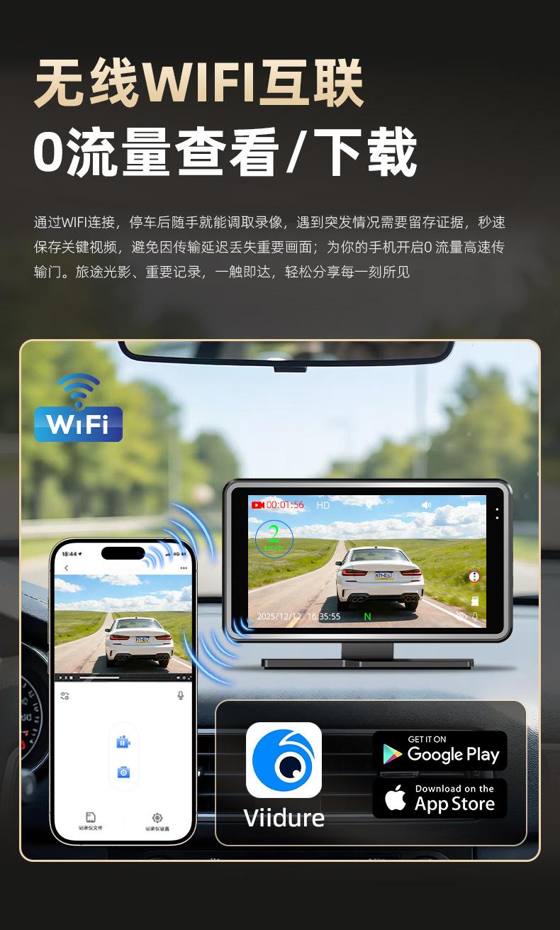 Electronic Dog 2026 new model car-mounted high-definition dashcam with night vision, 4K high-definition, and central control voice speed monitoring