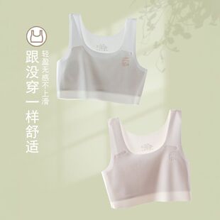 Seamless Girls Summer Thin Underwear Students Junior High School Students Small Vest 9-15 Years Old Developmental Girls Children Bra