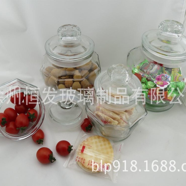 创意灯笼玻璃罐 八角玻璃密封罐玻璃储物罐杂粮泡菜玻璃瓶批发