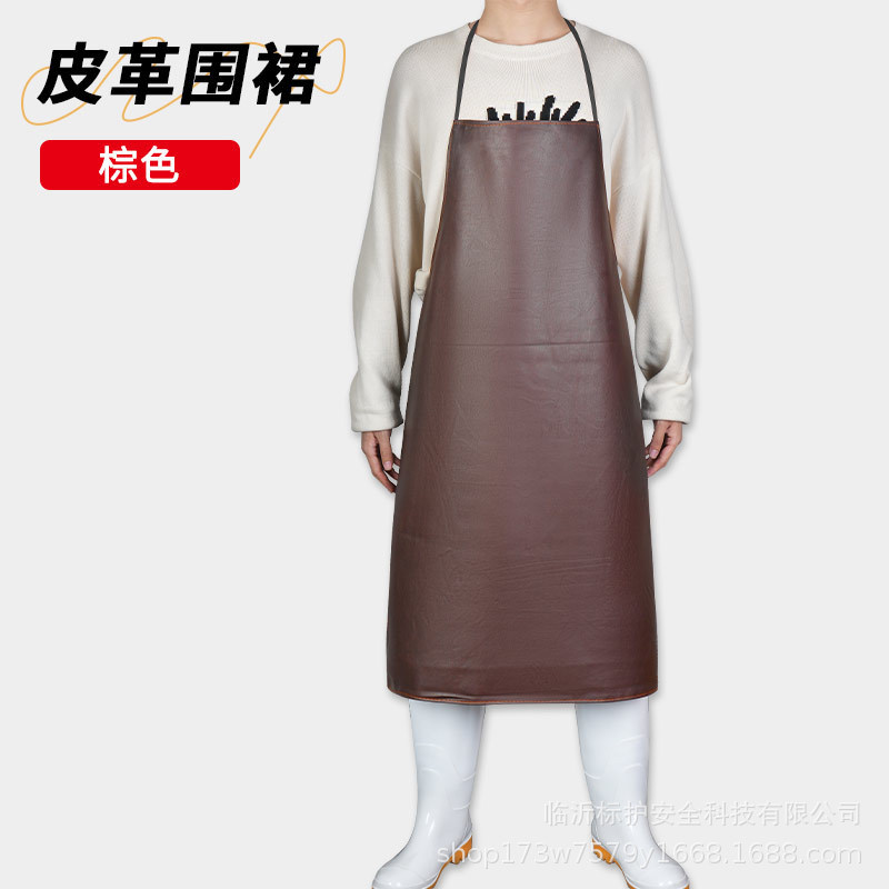 ケータリング用防水・耐油ソフトレザーエプロン、女性用食堂キッチン白作業服、男性用シェフ食品工場エプロン|undefined