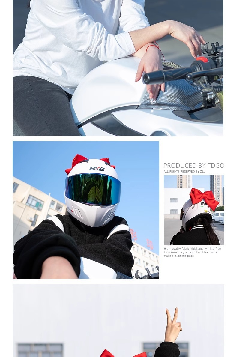 Helmet decoration bow, motorcycle and electric vehicle helmet accessory, cartoon multi-color bow, in-stock wholesale