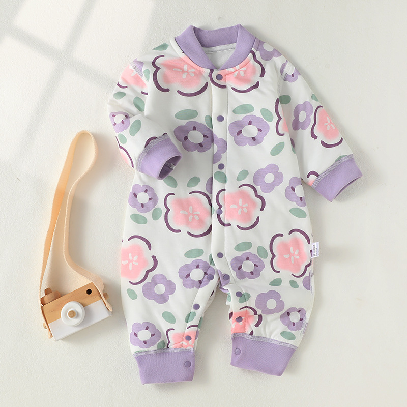 Purple flower [40g cotton jumpsuit]