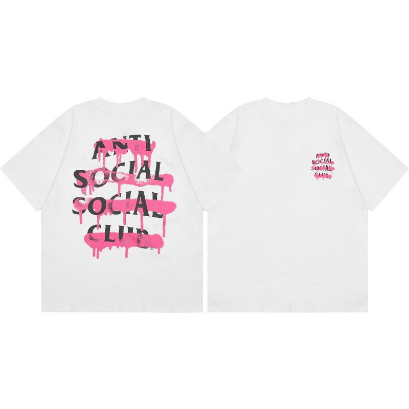 Diferencia de moneda del mercado ASSC CLUB fujiwaro Lightning serie impresa camiseta suelta de manga corta para hombres y mujeres