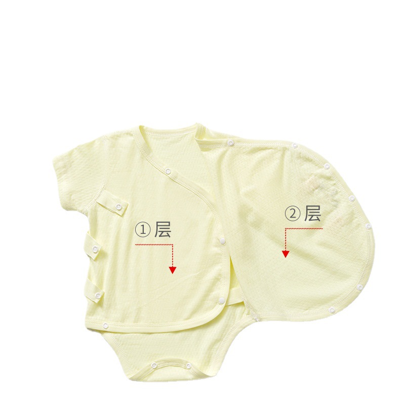 Mono de bebé de verano triángulo mameluco de manga corta funda de algodón ropa de recién nacido hombres y mujeres mameluco funda de bebé